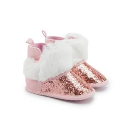 NESKA MODA Glittery Slip On High Anti-Skid Ankle Shoes Booties image 2