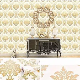 SEKHMET White & Beige Coloured Printed Self Adhesive Wallpaper-image-17