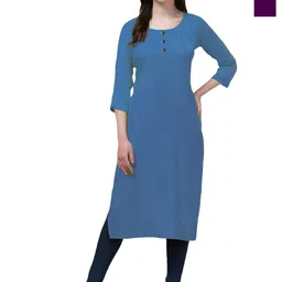 Coft Women Keyhole Neck Crepe Kurta-picture-11