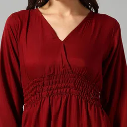 Femvy Gathered Or Pleated A-Line Maxi Dress image 3