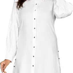 myorica Women Regular Fit Solid Spread Collar Casual Shirt image 3