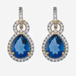 Kushal's Fashion Jewellery Gold Plated Zircon Studded Classic Drop Earrings-picture-37