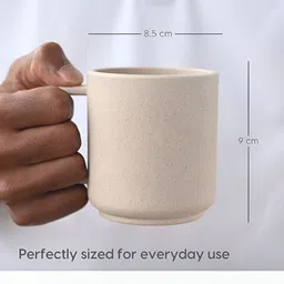 eha Off White 4 Pieces Matte Dishwasher and Microwave Safe Mugs-350 ml Each image 3