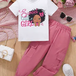 INCLUD Girls Printed Short Sleeves T-shirt With Trousers-picture-37