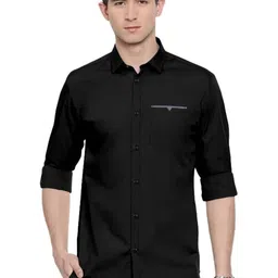 CB-COLEBROOK Men Solid Spread Collar Cotton Casual Shirt-image-57