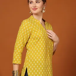 Anouk Rustic Women Ethnic Motifs Printed Mandarin Collar Cotton Top image 4