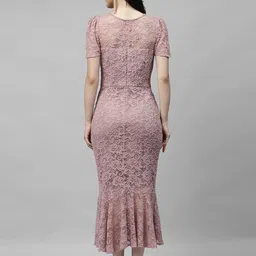 athena Women Peplum Pink Midi/Calf Length Dress image 2