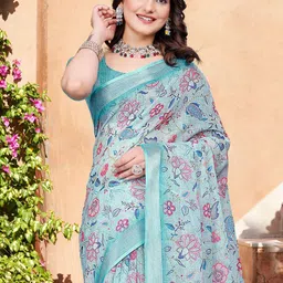 Anouk Rustic Floral Printed Zari Saree-picture-27