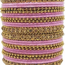 zsp Pink Glass Artificial Stones Bangle image 2