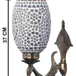 1ST TIME Multicoloured & Multicoloured Textured Metal Traditional Cylinder Shaped Wall Lamp image 2