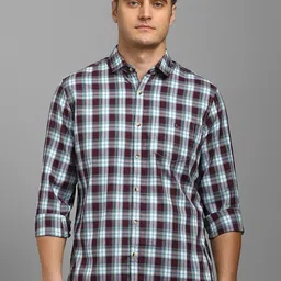 Louis Philippe Sport Men Slim Fit Tartan Checked Spread Collar Cotton Casual Shirt-picture-24