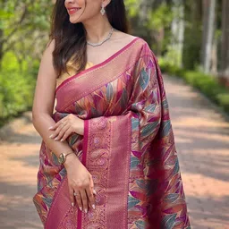 Mameraa Woven Design Zari Art Silk Handloom Saree image 2