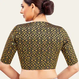 Studio Shringaar Woven Design V-Neck Saree Blouse image 2