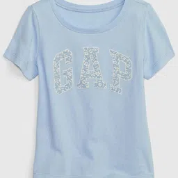 GAP Girls Logo Printed Relaxed-Fit Pure Cotton Round Neck T-Shirt-picture-17