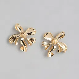 Forever New Gold Plated Floral Studs Earrings-image-47