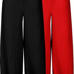 Pack of 2 Women Comfort Fit Multicolor Lycra Blend Trousers-image-54