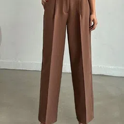 Next One Women Smart High-Rise Easy Wash Pleated Trousers-image-68