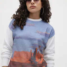The Roadster Life Co. Women Self Design Pullover-picture-17