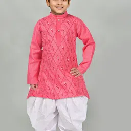 TAKE STYLE Boys Ethnic Motifs Embroidered Regular Thread Work Kurta with Patiala-picture-30