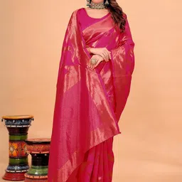 Moda Rapido Woven Design Zari Pure Silk Handloom Banarasi Saree-picture-33