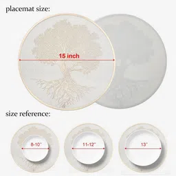 Dakshya Industries Beige & White Textured Waterproof Table Placemats image 2