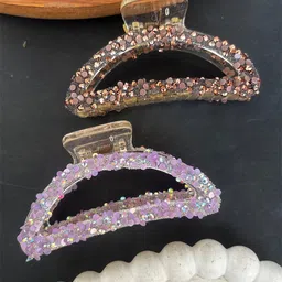 Radhya Accessories Women Set of 2 Crinkle Acrylic Hair Claw Clip-image-71