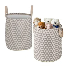 Kuber Industries Grey 2 Pieces Triangles Printed Cotton Foldable Laundry Bags 45 L Each image 4