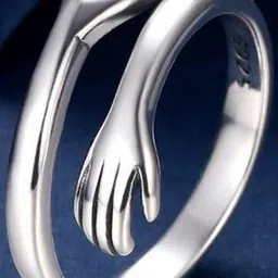 Teeragaj Stainless Steel Hug Finger Ring-image-10