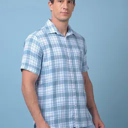 Crimsoune Club Men Classic Slim Fit Tartan Checks Checked Casual Shirt image 3