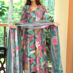 Aaghnya Women Printed Regular Kurta with Palazzos & With Dupatta-image-77