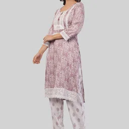 EELIKA Women Ethnic Motifs Printed Cotton Kurta with Trousers & Dupatta-picture-26