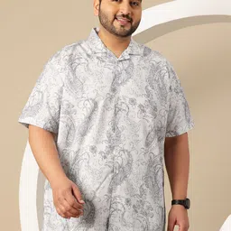 Sztori Plus Size Printed Relaxed Casual Shirt image 5