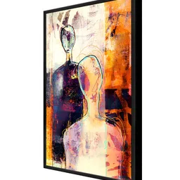 999Store Black & Orange Canvas Abstract Wall Paintings image 4