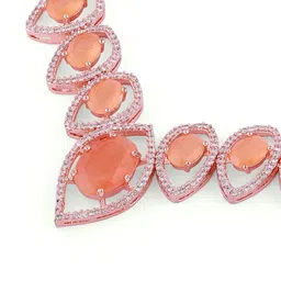 AMI Rose Gold Plated CZ Studded Jewellery Set image 5