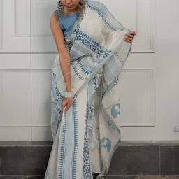 AMRUTKALA SAREES Women Ethnic Motifs Block Print Saree image 4