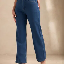 Outzidr Women Straight Fit Mid-Rise Jeans-picture-10