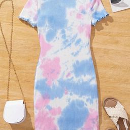 BAESD Girls Printed Tie and Dye Midi Dress-picture-32