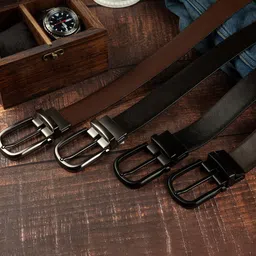 CONTACTS Men Leather Reversible Belt image 3