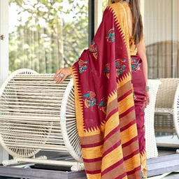 KALINI Ethnic Motifs Handloom Block Print Saree image 5