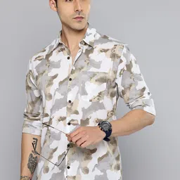Mufti Slim Fit Camouflage Printed Pure Cotton Casual Shirt-picture-15
