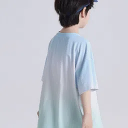 LULU & SKY Boys Tie & Dye Pattern Typography Drop-Shoulder Sleeves Applique T-shirt image 4