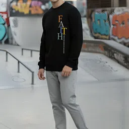 Moda Rapido Men Printed Round Neck Pullover Sweatshirt-picture-10