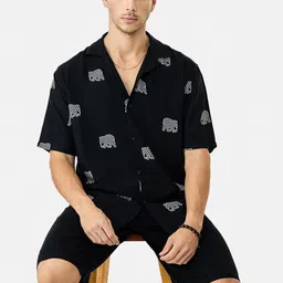 Snitch Men Boxy Animal Printed Casual Shirt-image-98