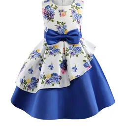 PURNKAMAAY TRENDZ Floral Print Satin Fit & Flare Dress-picture-3