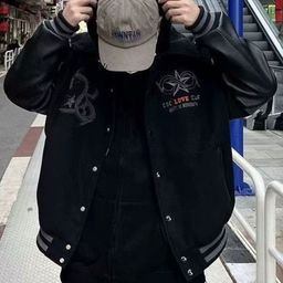 KPOP Hooded Long Sleeves Open Front Jacket-picture-43
