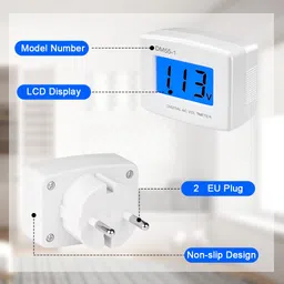 zorbes Electric Voltage Tester LCD Display AC 80 300V Plug In Power Monitor Digital Voltage Tester image 5