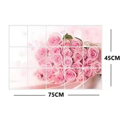Jaamso Royals Pink Rose Design Wall Sticker image 5