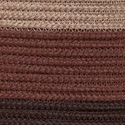 Pano Brown & White Striped Round Storage Basket image 3