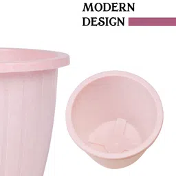 Kuber Industries Pink & Beige 6 Pieces Marble Finish Planters image 5