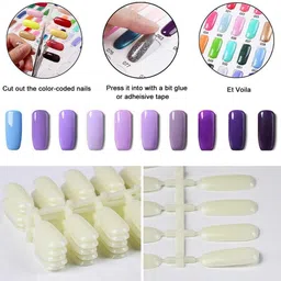 gleevia 120Pc Natural Color Polish Display False Nail Tips Display Practice Board Traing image 5